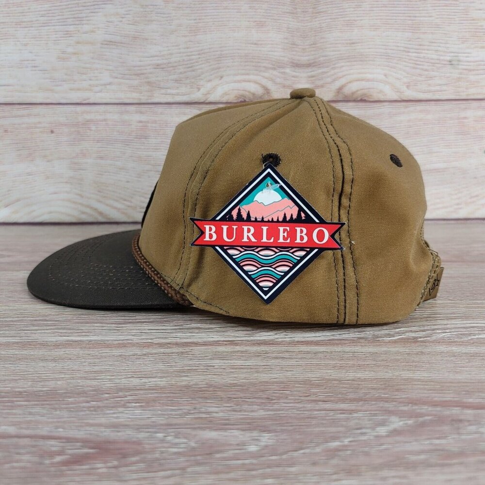 NEW Burlebo Snapback Hat Men's Rope Waxed Canvas Patch Fishing Hat Adjustable - Picture 4 of 7